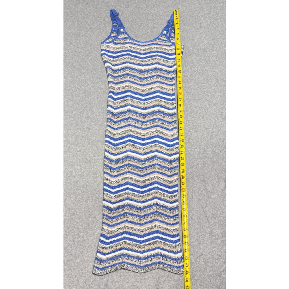 Emory Park Chevron Knit Midi Dress Blue Adjustable Straps Missoni Style NWT SML - Picture 7 of 11